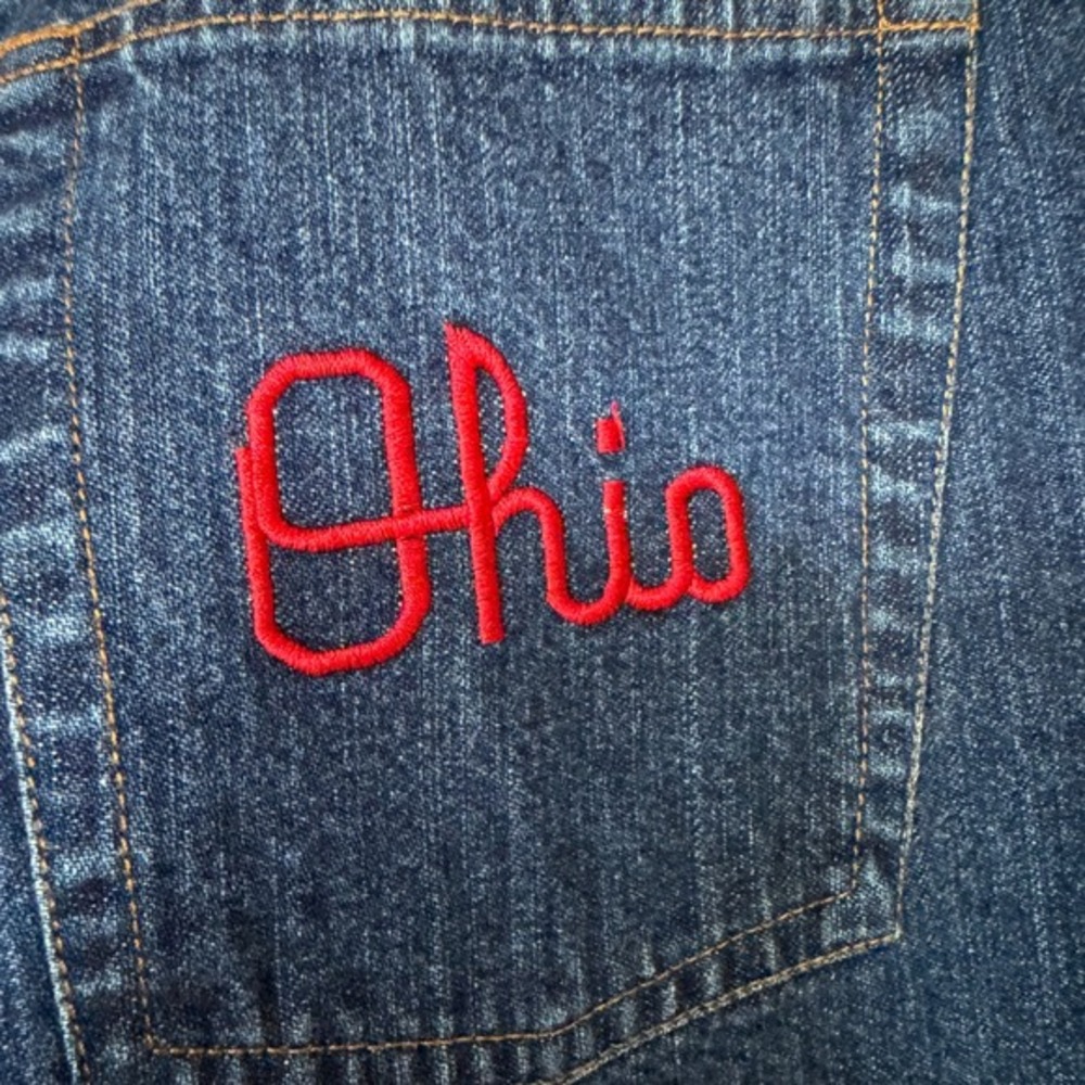 Bellepointe Ohio State Embroidered Statement Jeans Collegiate OSU 2000s Size 16 - Picture 10 of 14